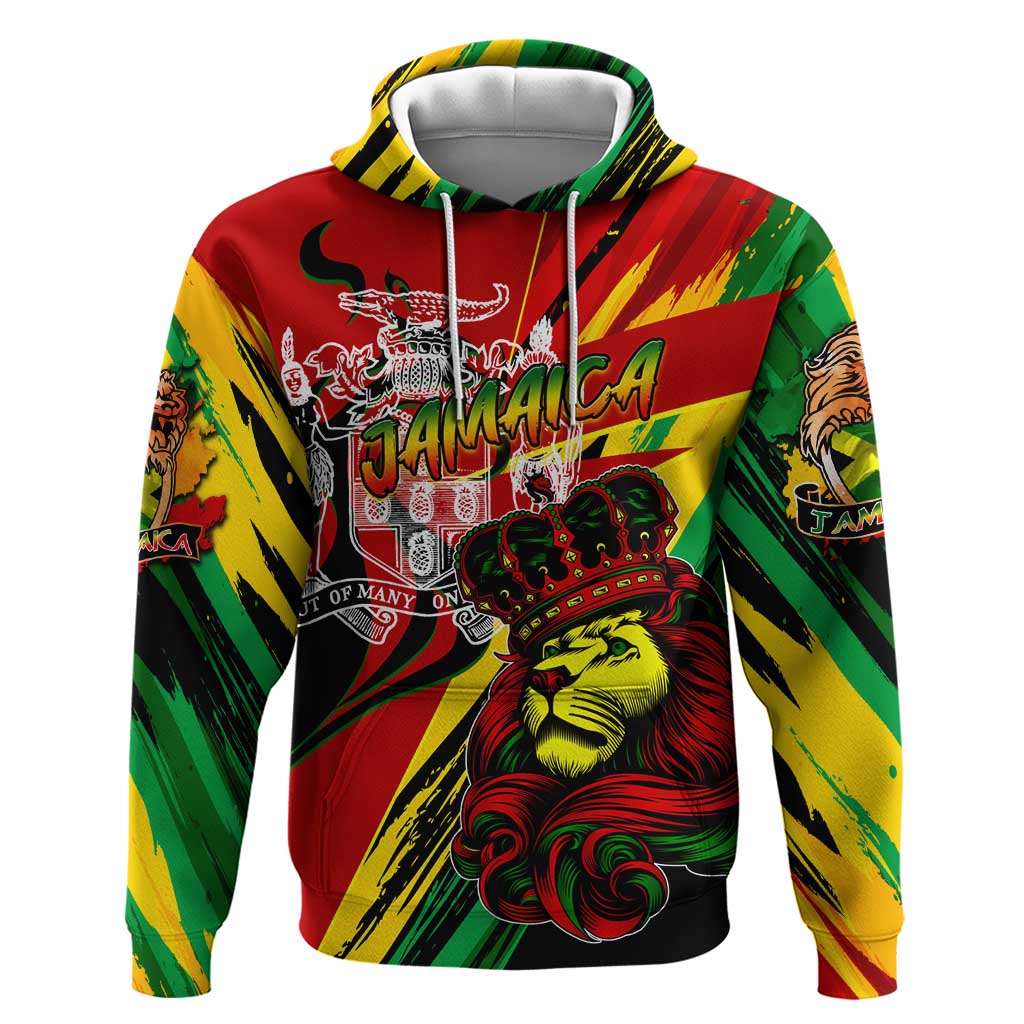 Jamaica Lion Hoodie Coat Of Arms Rastafarianism DT02