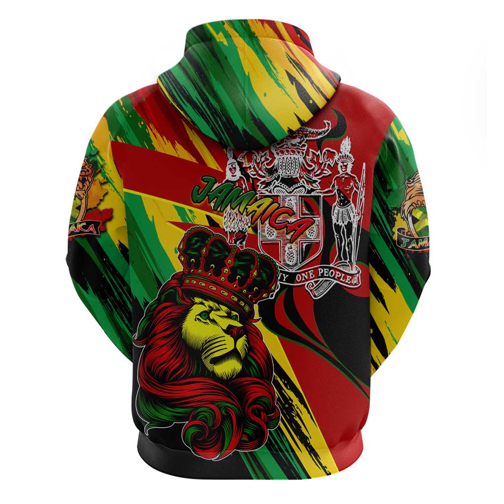 Jamaica Lion Hoodie Coat Of Arms Rastafarianism DT02