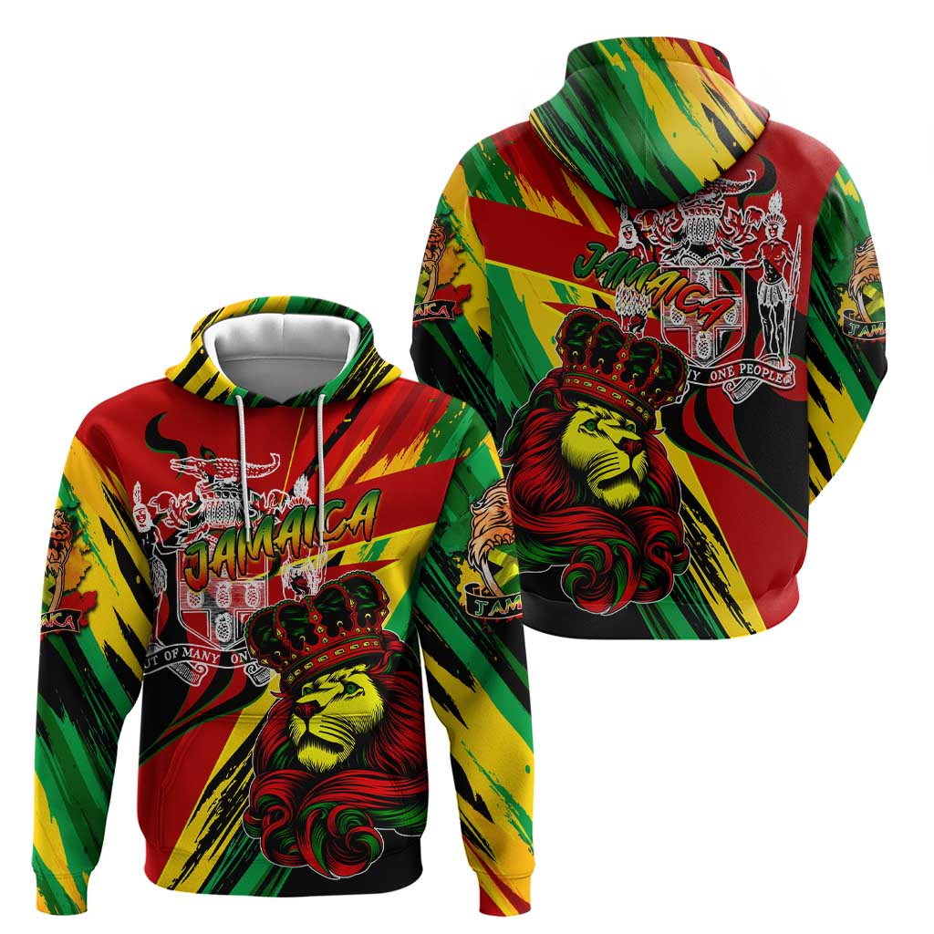 Jamaica Lion Hoodie Coat Of Arms Rastafarianism DT02