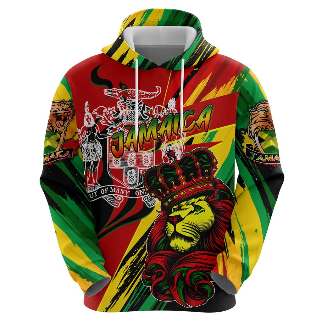 Jamaica Lion Hoodie Coat Of Arms Rastafarianism DT02