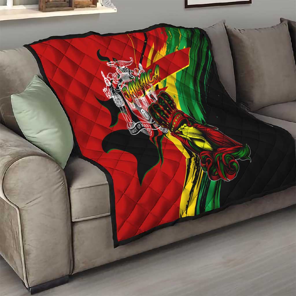 Afro Jamaica Lion Quilt Coat Of Arms Rastafarianism DT02