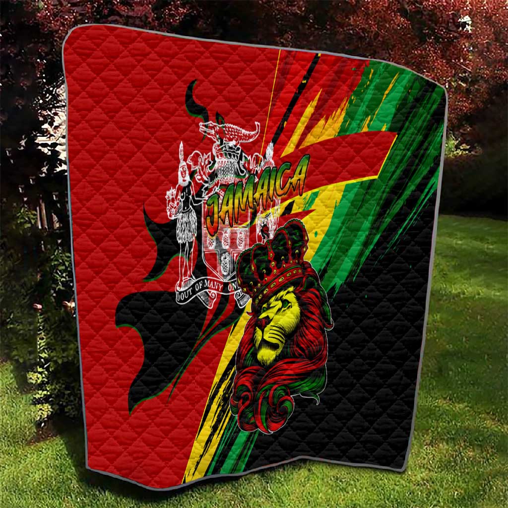 Afro Jamaica Lion Quilt Coat Of Arms Rastafarianism DT02