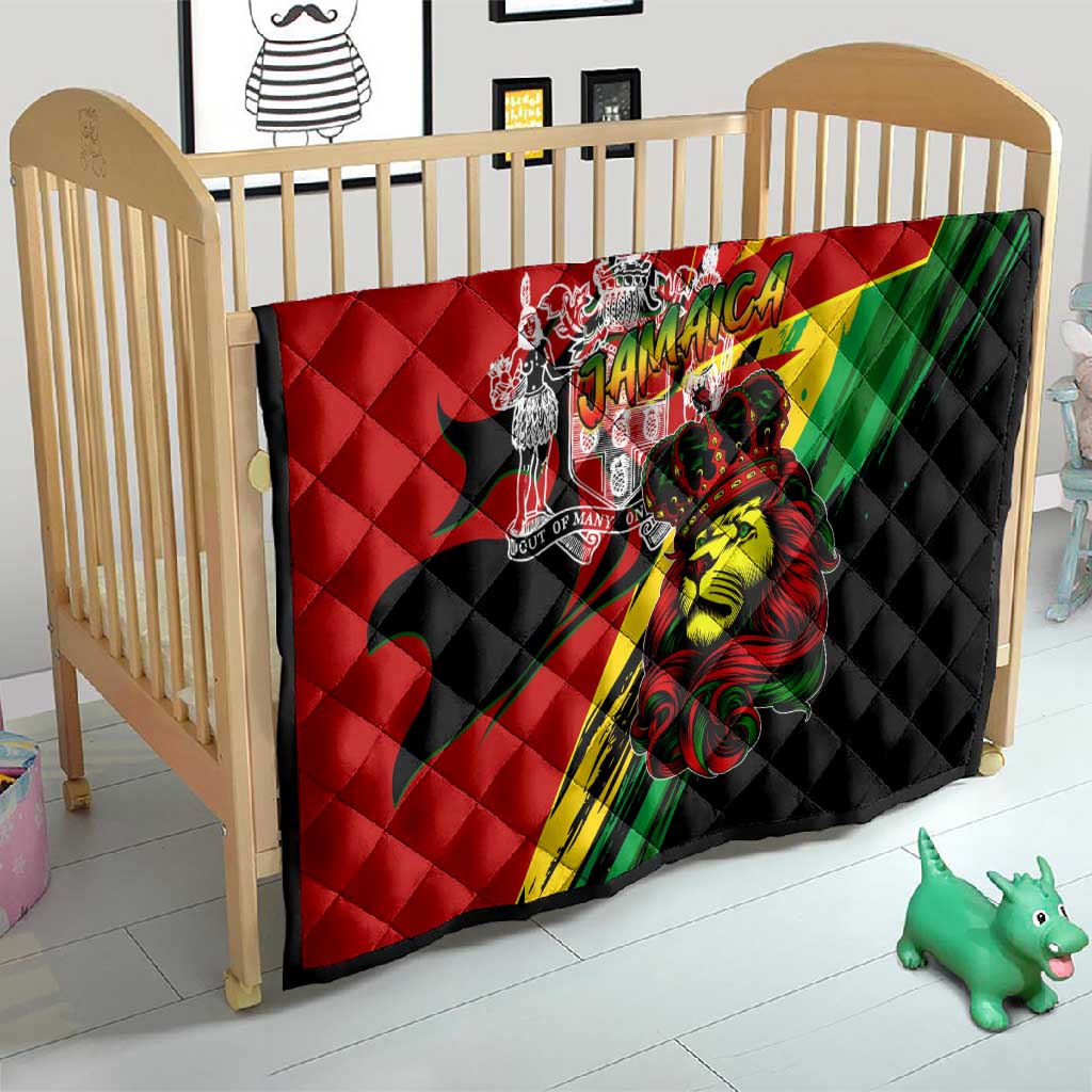 Afro Jamaica Lion Quilt Coat Of Arms Rastafarianism DT02