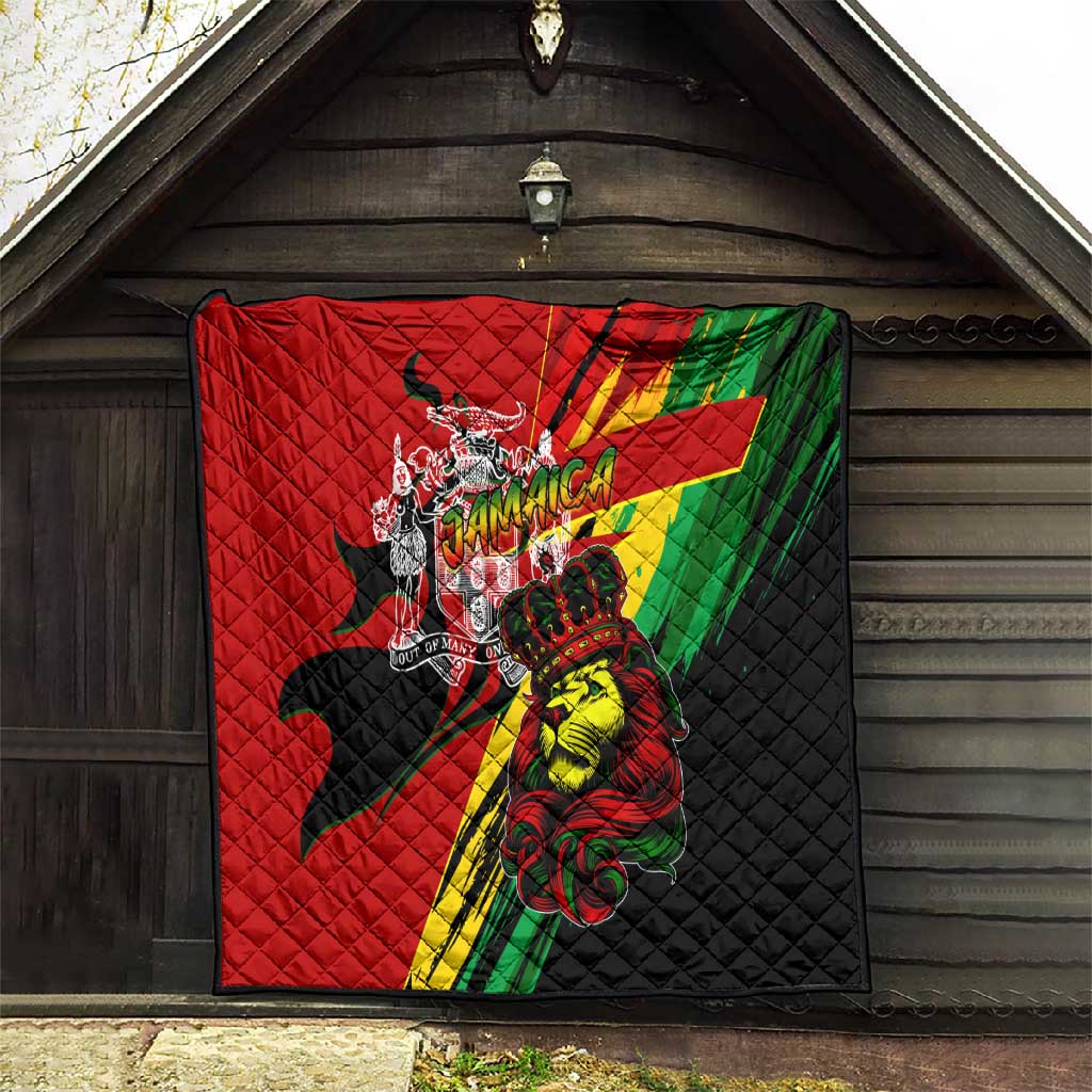 Afro Jamaica Lion Quilt Coat Of Arms Rastafarianism DT02