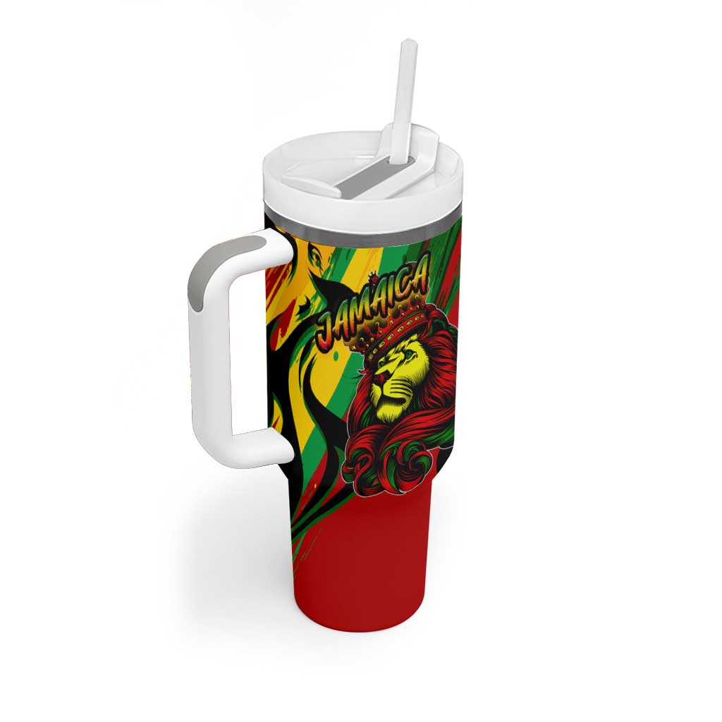 Afro Jamaica Lion Tumbler With Handle Coat Of Arms Rastafarianism DT02