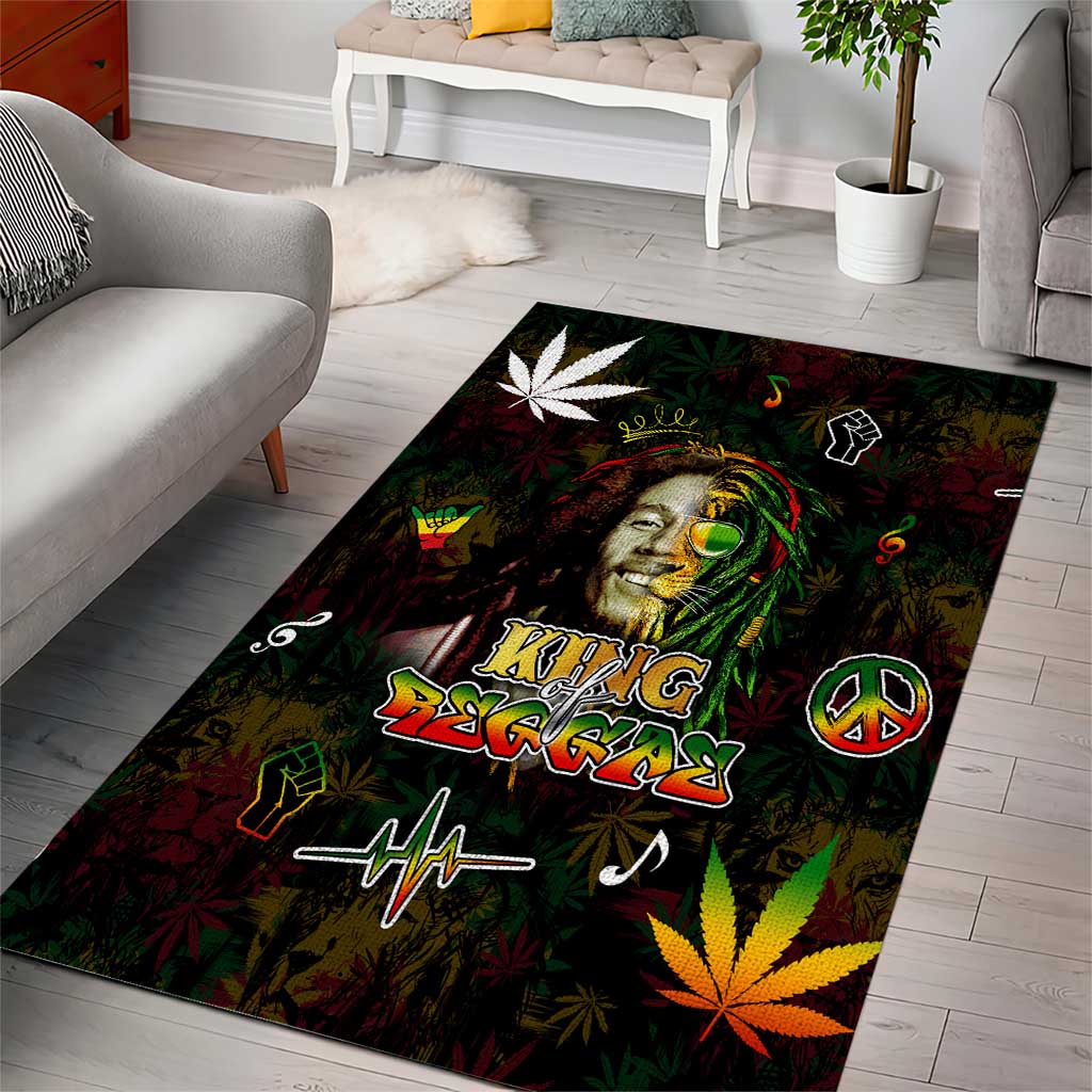 King Of Reggae Legend Bob Area Rug Peace and Love DT02