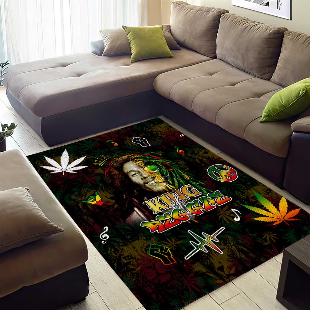 King Of Reggae Legend Bob Area Rug Peace and Love DT02