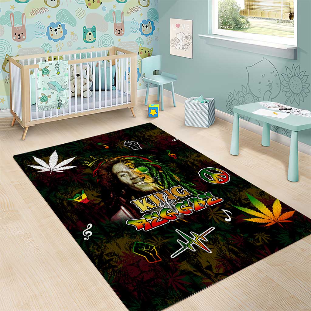 King Of Reggae Legend Bob Area Rug Peace and Love DT02