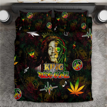 King Of Reggae Legend Bob Bedding Set Peace and Love DT02