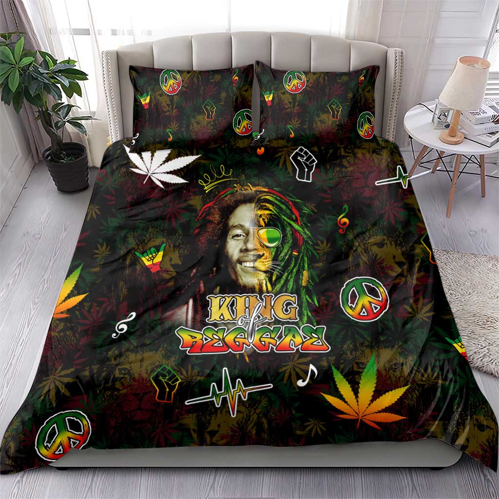 King Of Reggae Legend Bob Bedding Set Peace and Love DT02