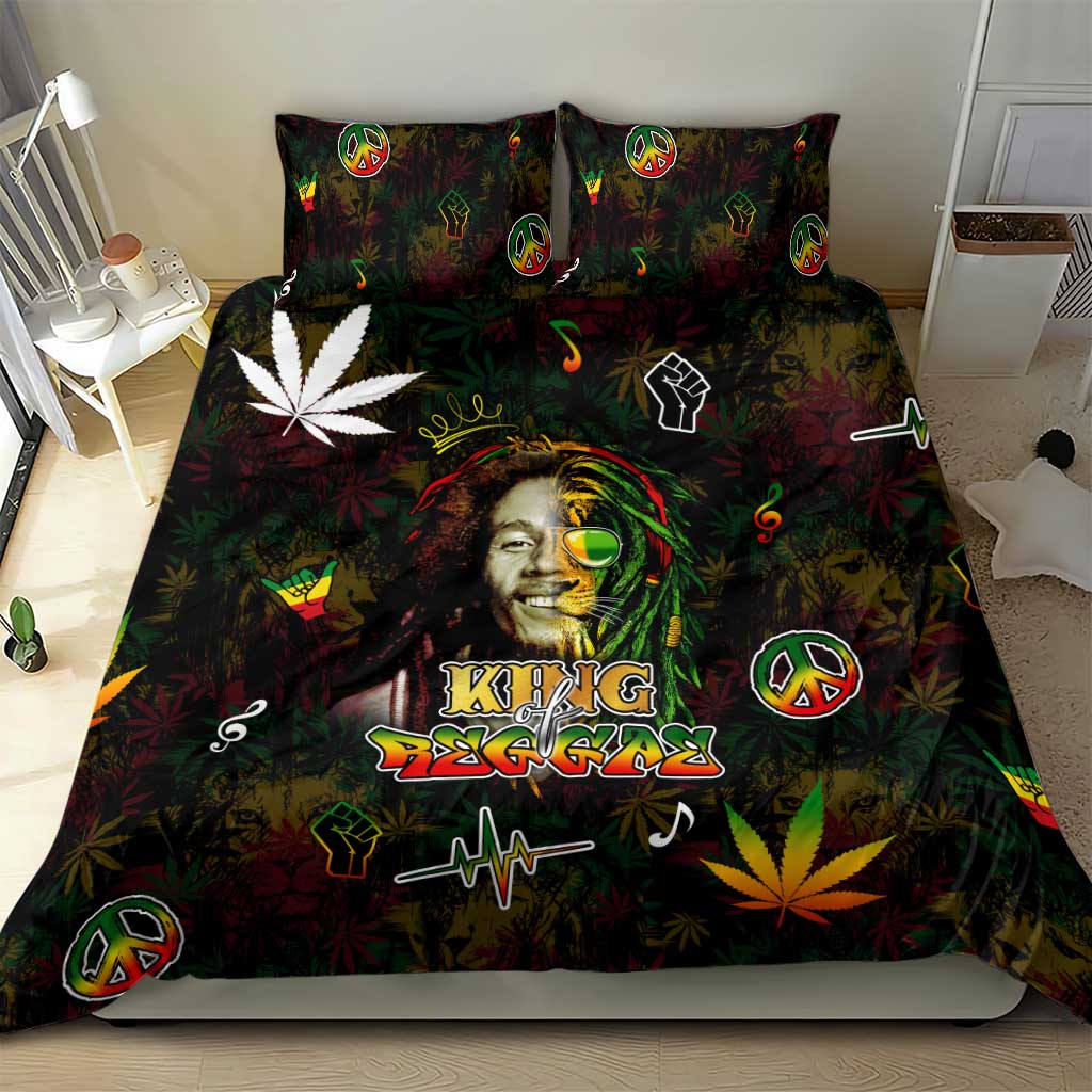 King Of Reggae Legend Bob Bedding Set Peace and Love DT02