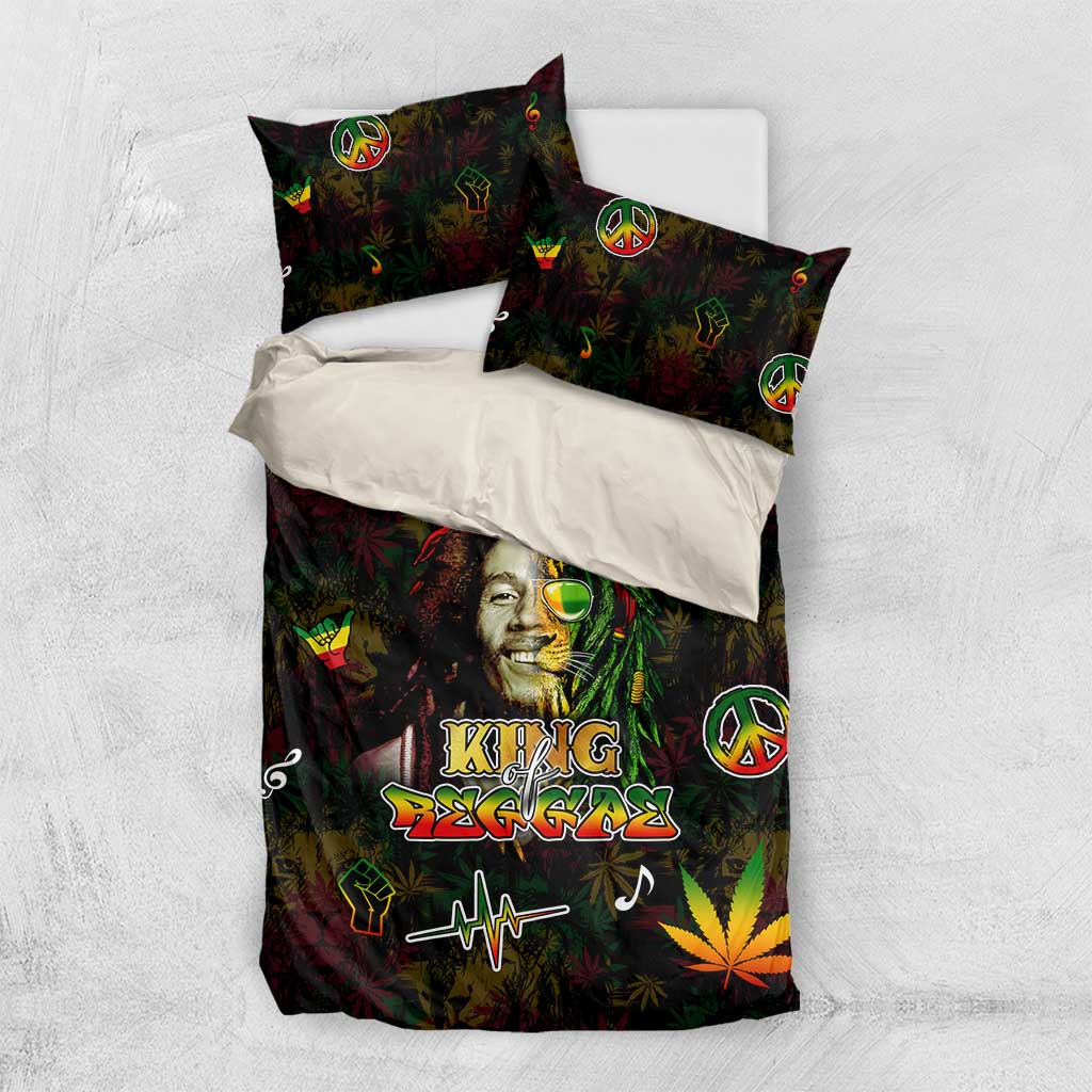 King Of Reggae Legend Bob Bedding Set Peace and Love DT02