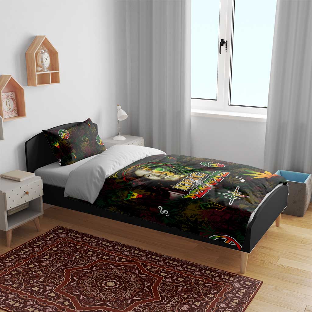 King Of Reggae Legend Bob Bedding Set Peace and Love DT02