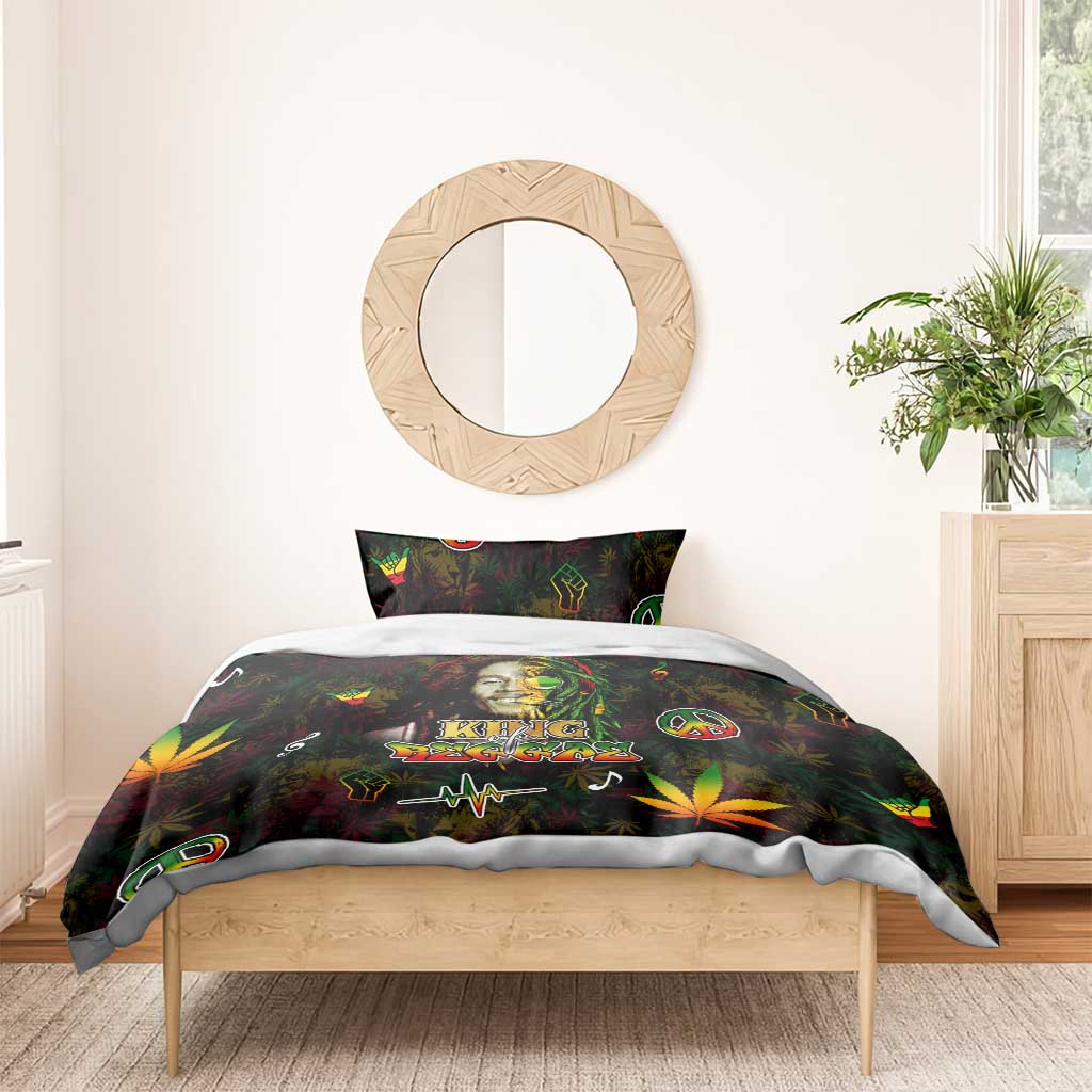 King Of Reggae Legend Bob Bedding Set Peace and Love DT02