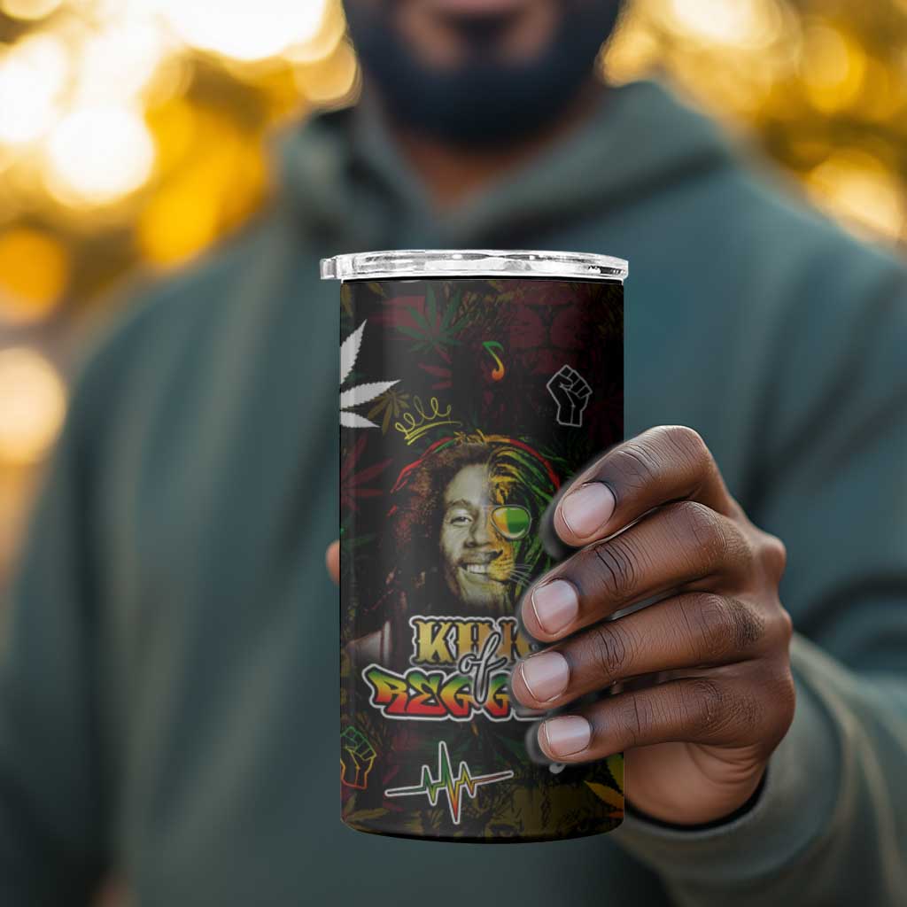 King Of Reggae Legend Bob 4 in 1 Can Cooler Tumbler Peace and Love DT02