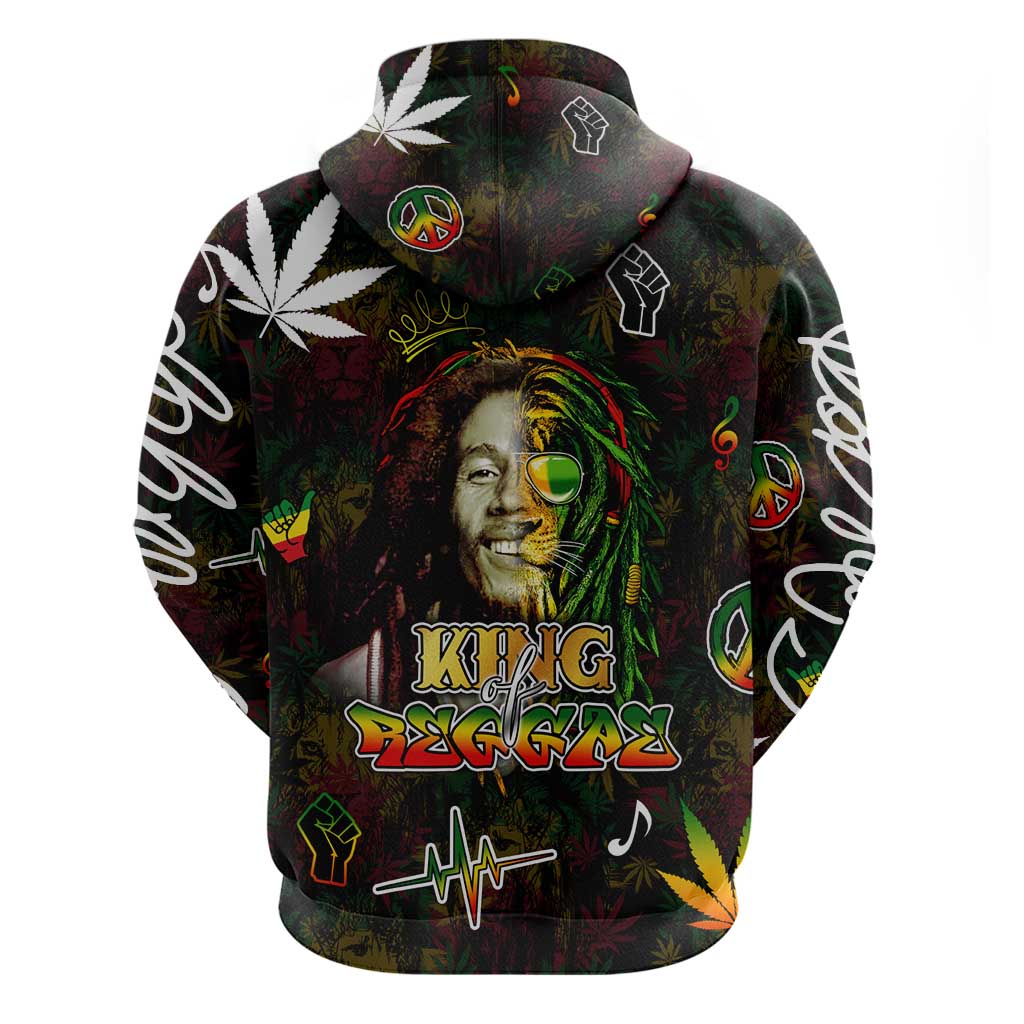 King Of Reggae Hoodie Legend Bob Peace and Love DT02
