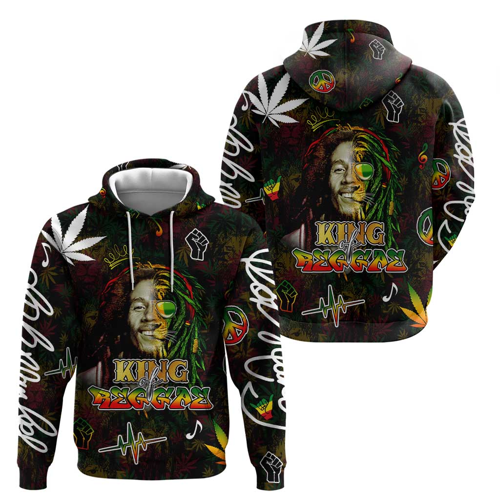 King Of Reggae Hoodie Legend Bob Peace and Love DT02