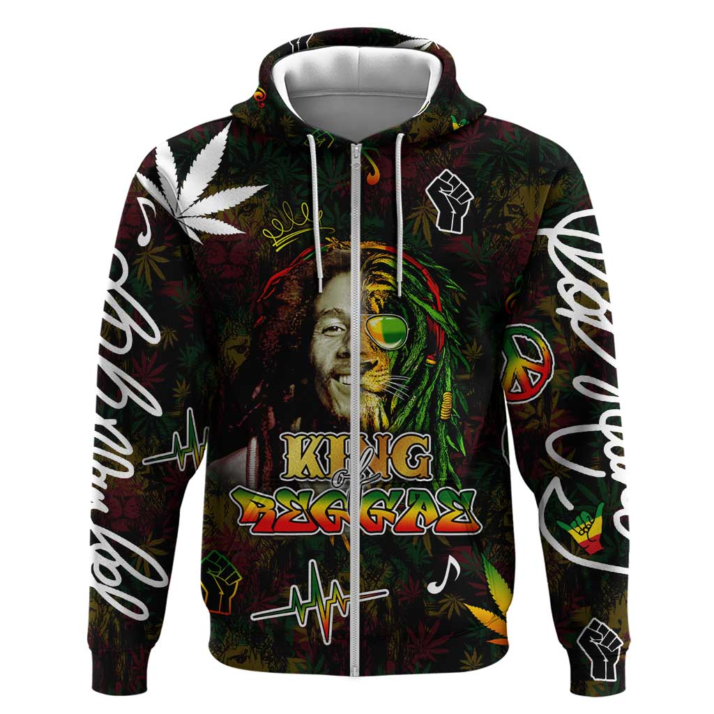 King Of Reggae Hoodie Legend Bob Peace and Love DT02