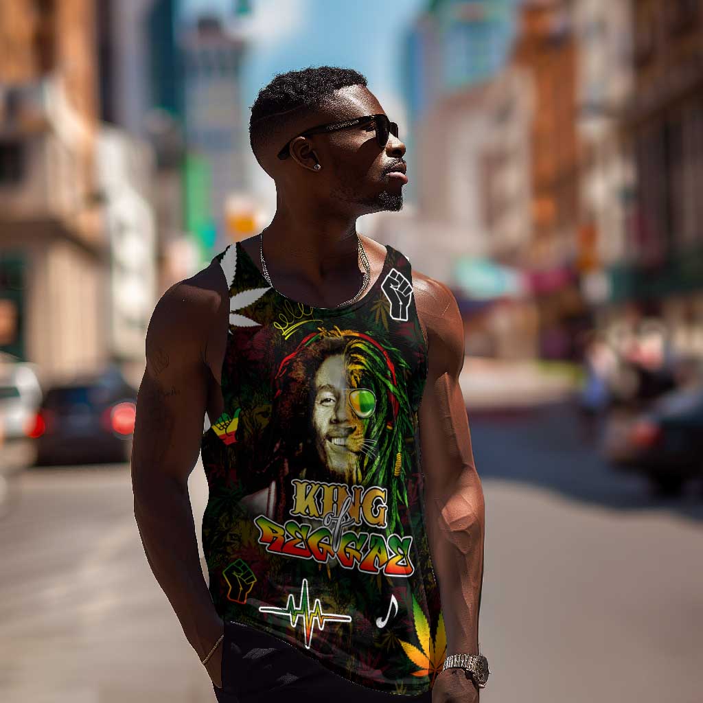 King Of Reggae Legend Bob Men Tank Top Peace and Love DT02