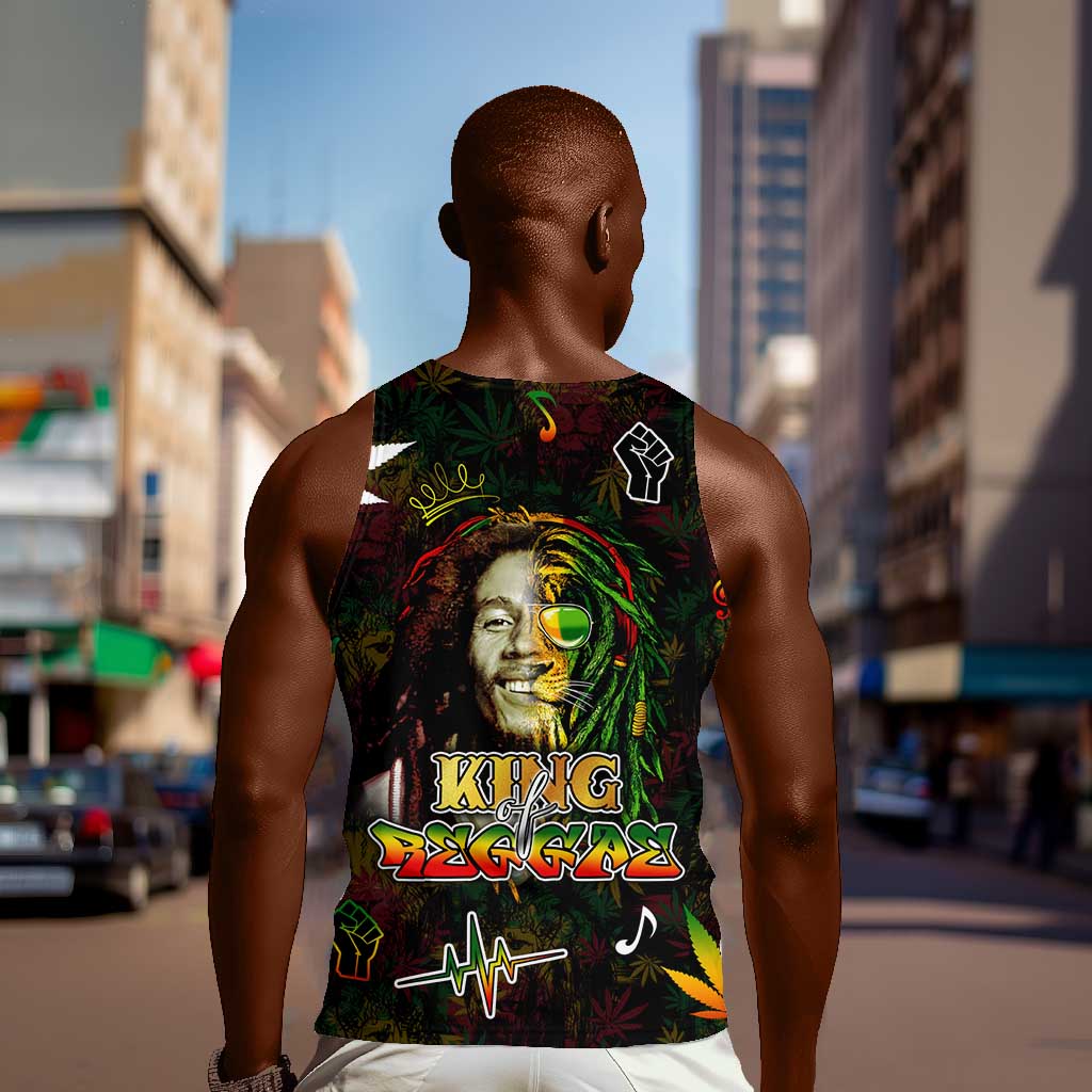 King Of Reggae Legend Bob Men Tank Top Peace and Love DT02