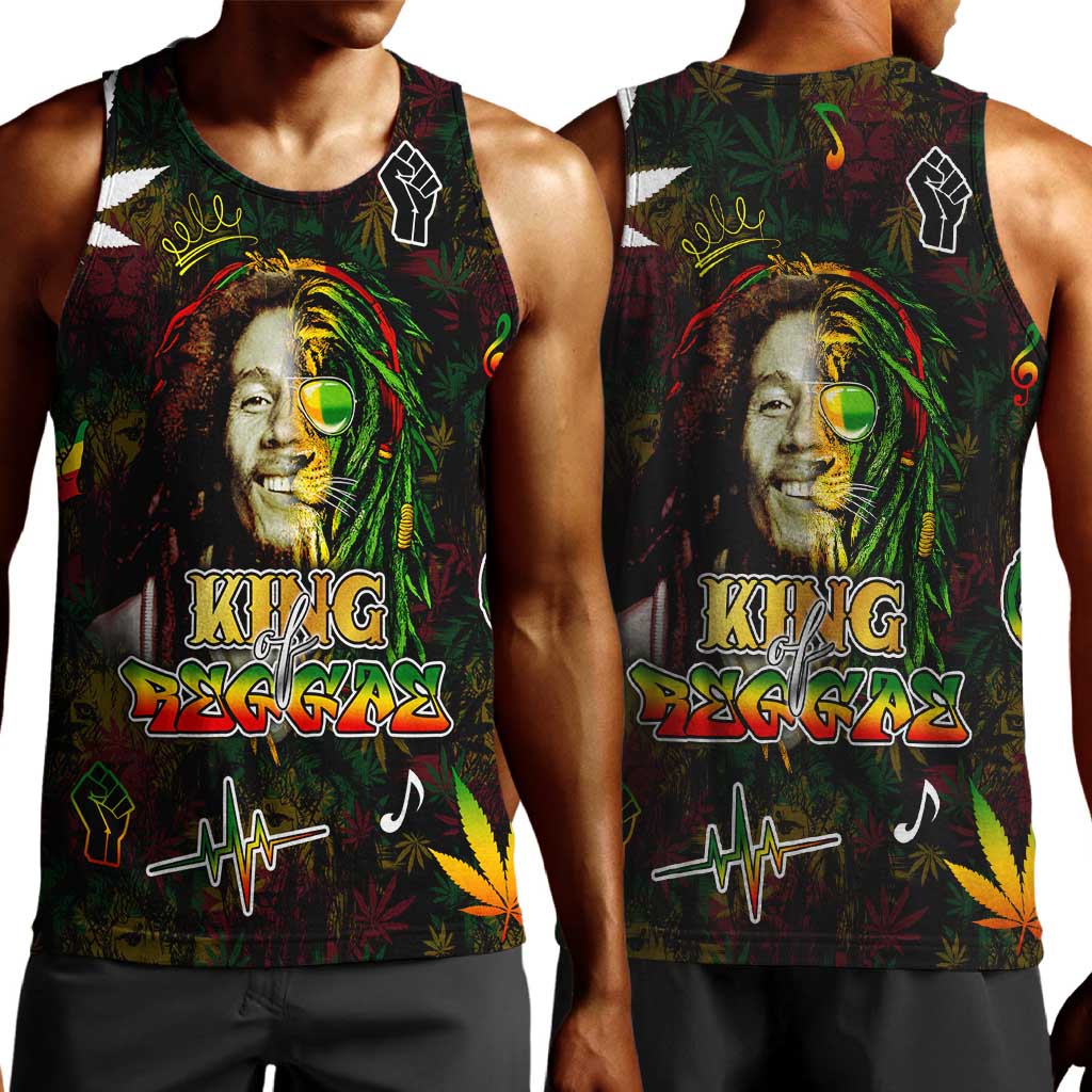 King Of Reggae Legend Bob Men Tank Top Peace and Love DT02
