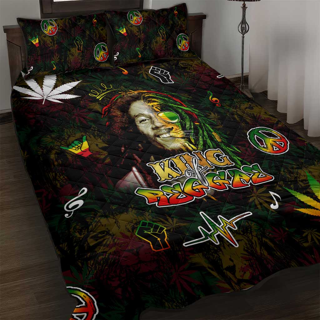 King Of Reggae Legend Bob Quilt Bed Set Peace and Love DT02