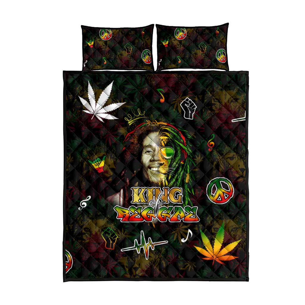 King Of Reggae Legend Bob Quilt Bed Set Peace and Love DT02