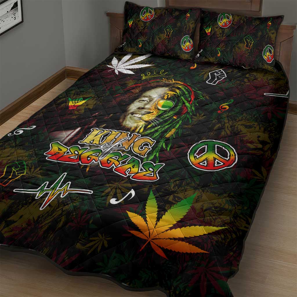 King Of Reggae Legend Bob Quilt Bed Set Peace and Love DT02