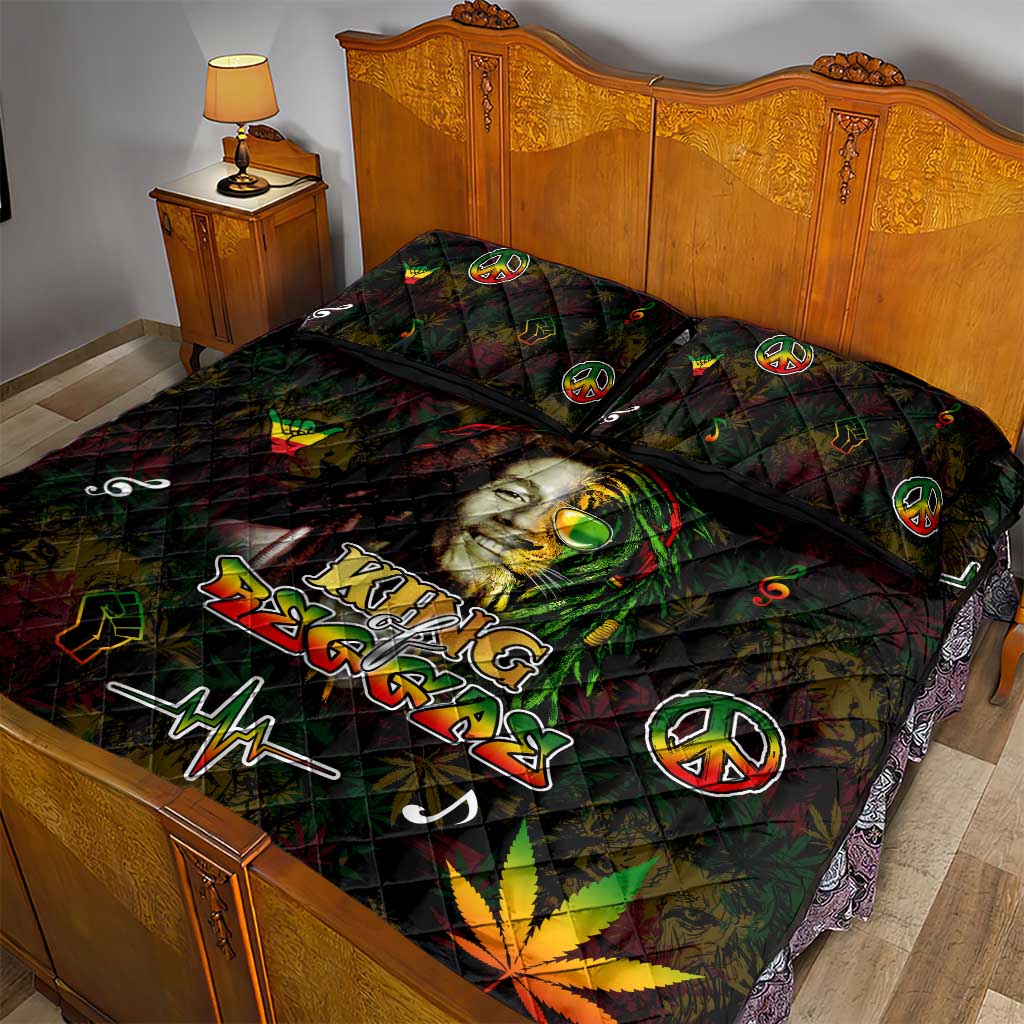 King Of Reggae Legend Bob Quilt Bed Set Peace and Love DT02