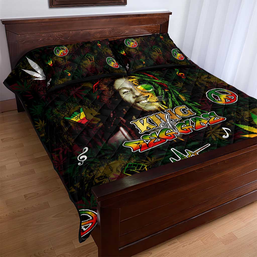 King Of Reggae Legend Bob Quilt Bed Set Peace and Love DT02
