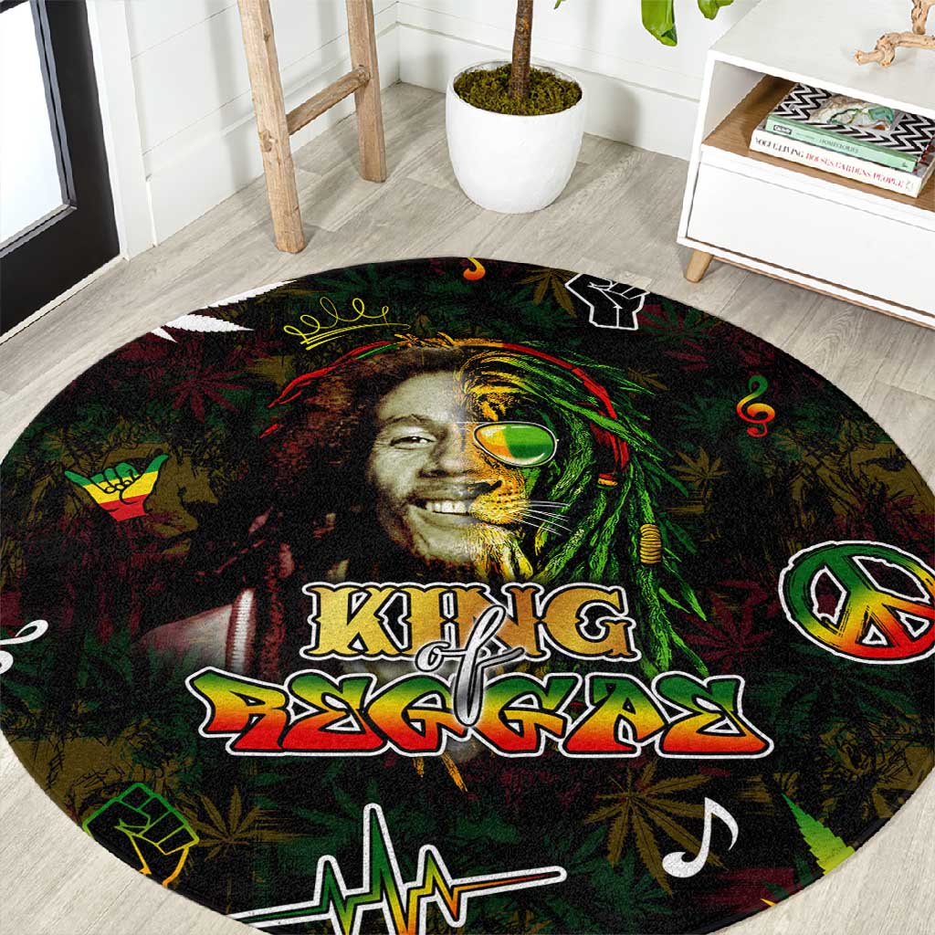 King Of Reggae Legend Bob Round Carpet Peace and Love DT02