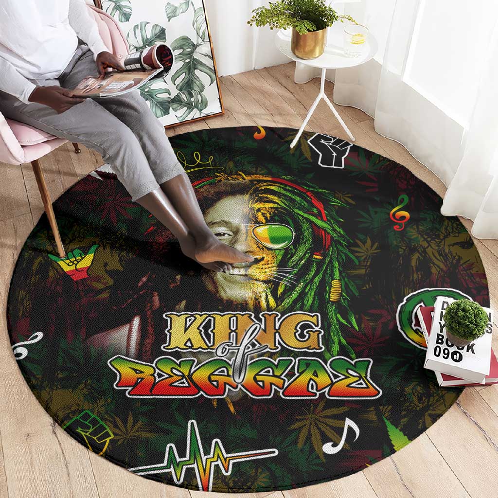 King Of Reggae Legend Bob Round Carpet Peace and Love DT02