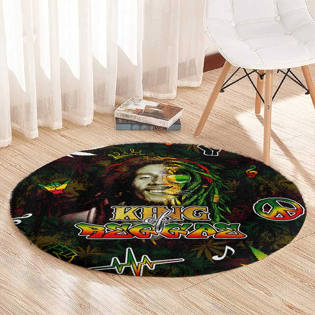 King Of Reggae Legend Bob Round Carpet Peace and Love DT02