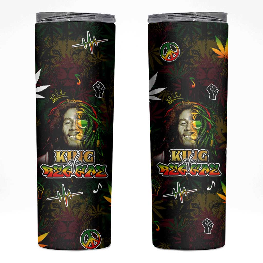 King Of Reggae Legend Bob Skinny Tumbler Peace and Love DT02