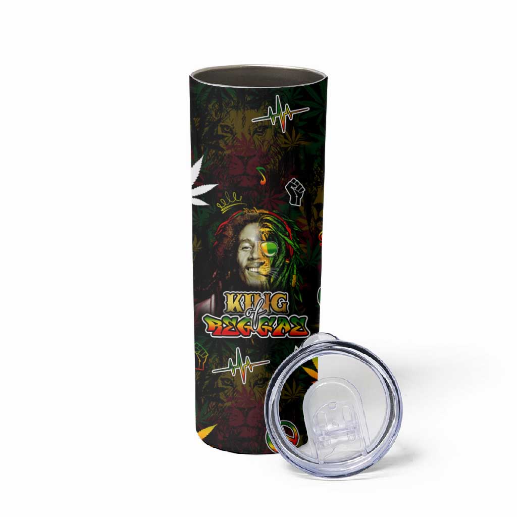King Of Reggae Legend Bob Skinny Tumbler Peace and Love DT02