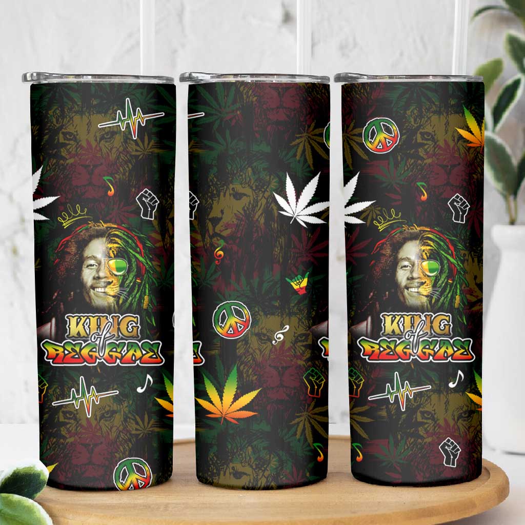King Of Reggae Legend Bob Skinny Tumbler Peace and Love DT02