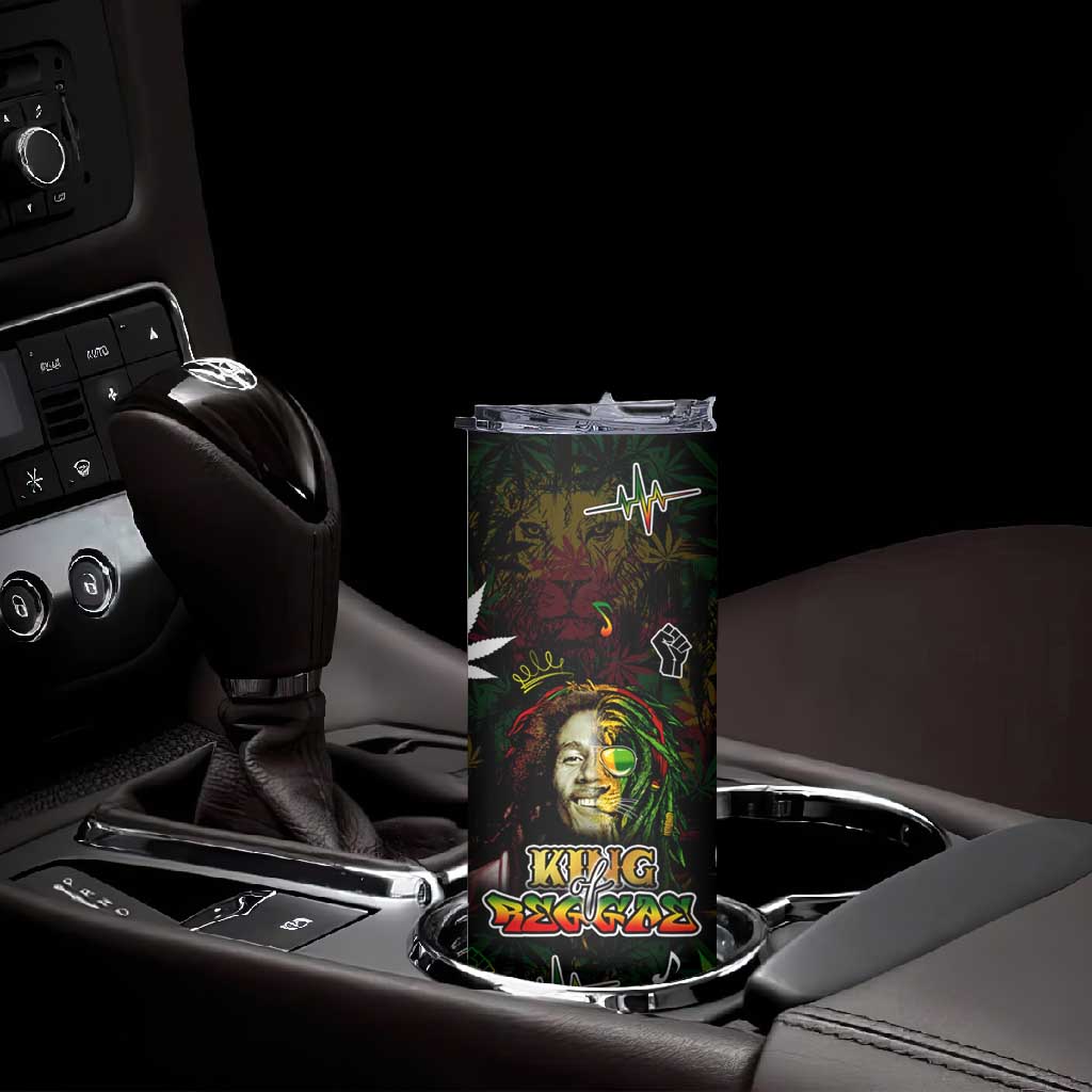 King Of Reggae Legend Bob Skinny Tumbler Peace and Love DT02