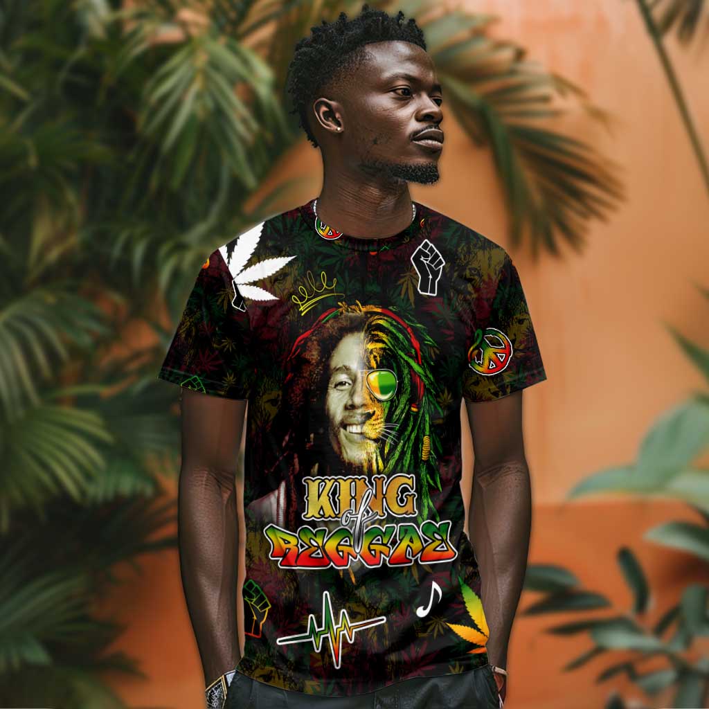 King Of Reggae Legend Bob T shirt Peace and Love DT02