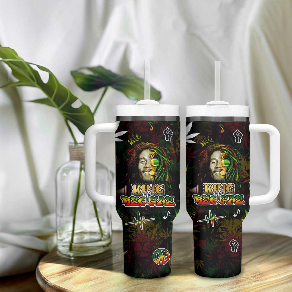 King Of Reggae Legend Bob Tumbler With Handle Peace and Love DT02