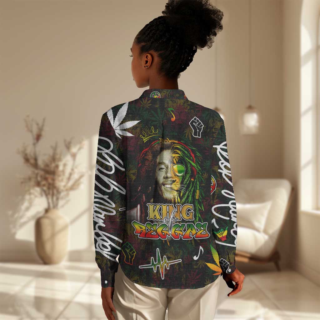 King Of Reggae Legend Bob Women Casual Shirt Peace and Love DT02