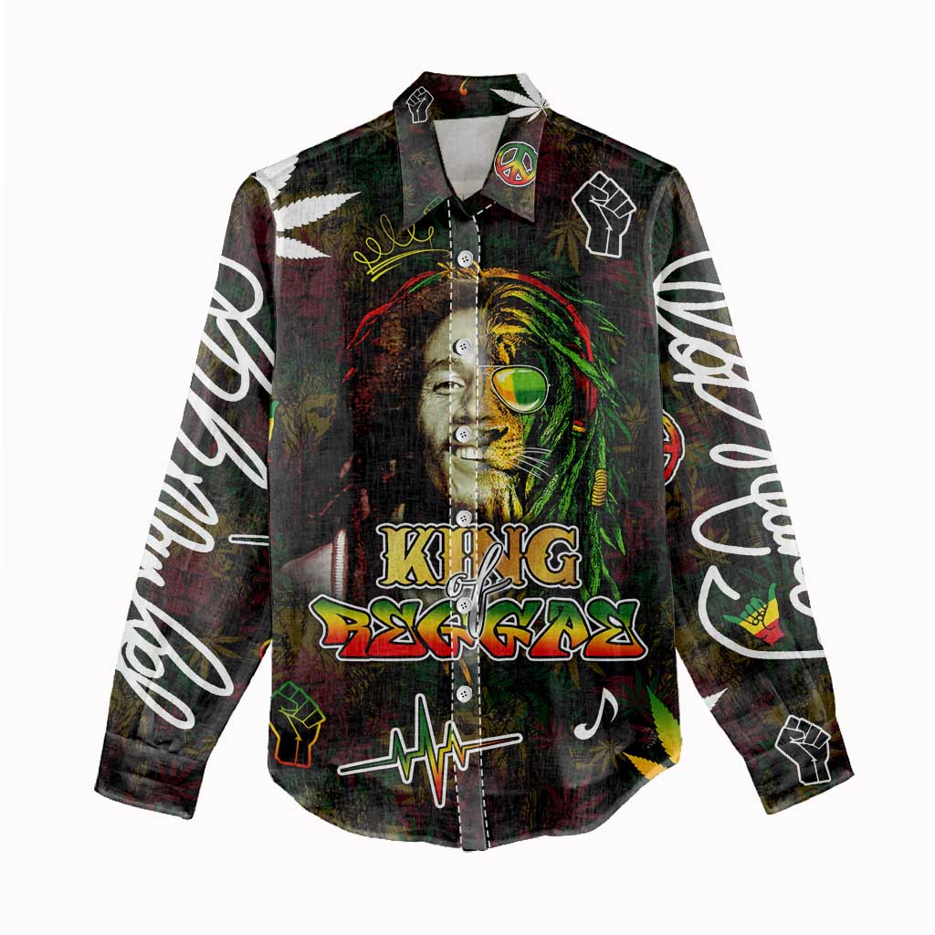 King Of Reggae Legend Bob Women Casual Shirt Peace and Love DT02