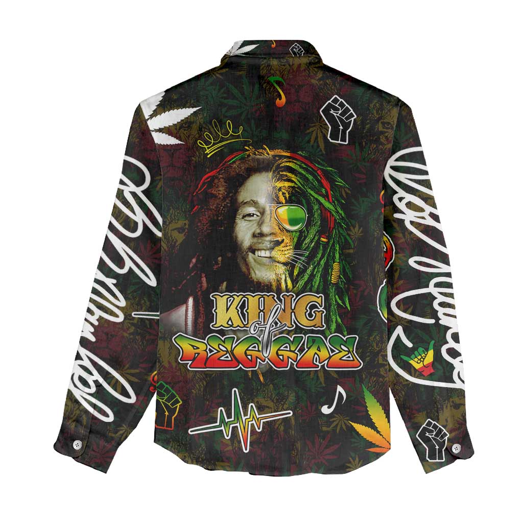 King Of Reggae Legend Bob Women Casual Shirt Peace and Love DT02
