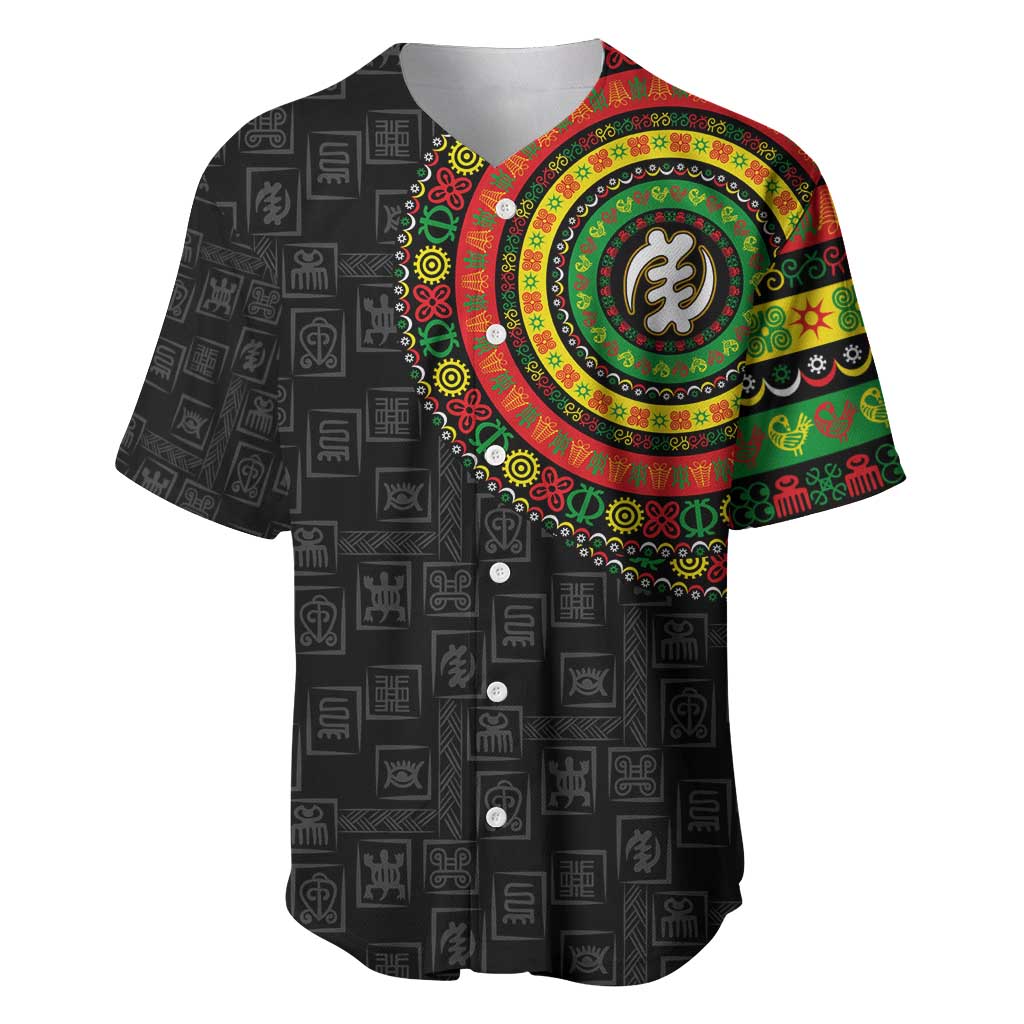 Adinkra Symbols Baseball Jersey African Culture DT02