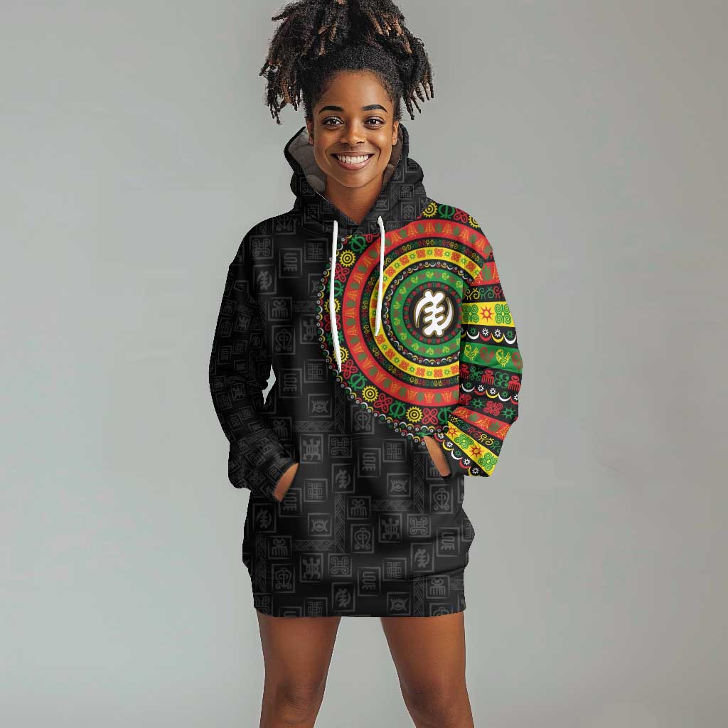 Adinkra Symbols Hoodie Dress African Culture DT02