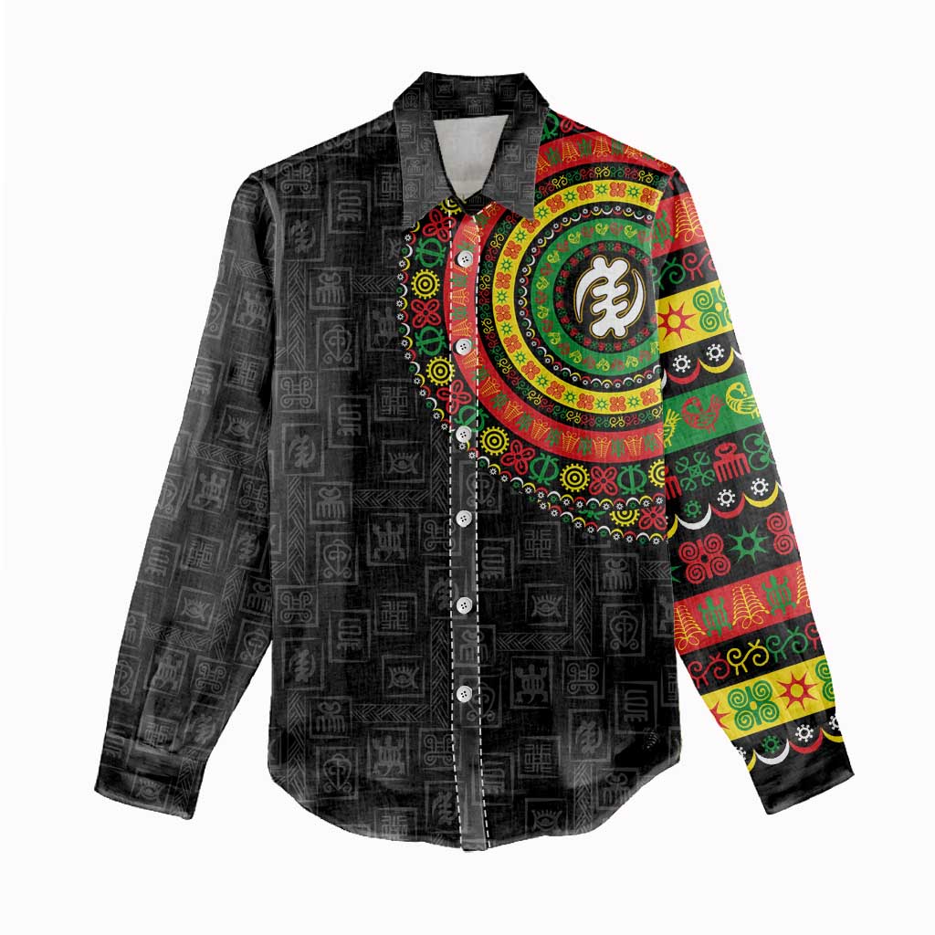 Adinkra Symbols Women Casual Shirt African Culture DT02