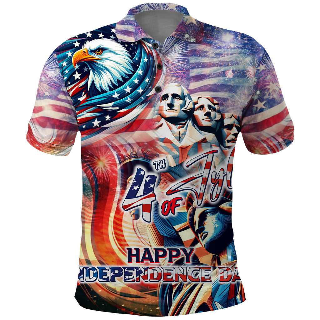 Personalized American Independence Day Polo Shirt 4th of July Statue of Liberty DT02