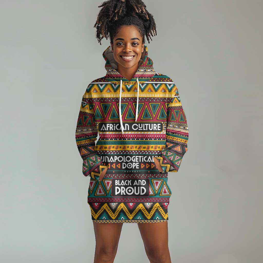 Colorful African Pattern Hoodie Dress DT02