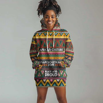 Colorful African Pattern Hoodie Dress DT02