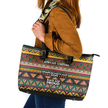 Colorful African Pattern Leather Tote Bag DT02
