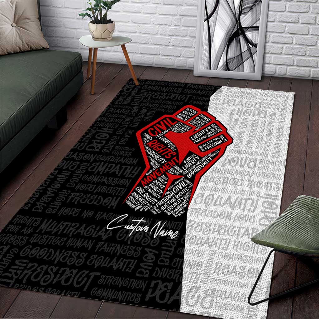 Personalized Civil Rights Movement Justice Fist Area Rug DT02